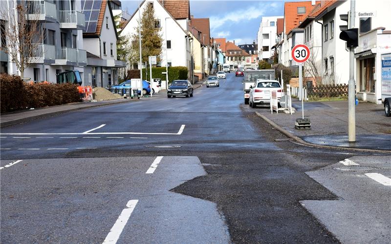 Ab Montag Horber Straße wieder zu Die Horber Straße: Am Montag geht es mit den Umbauarbeiten nach der Winterpause weiterGB-Foto. gb