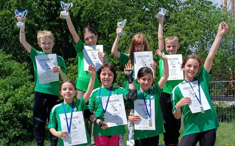 Die Kids haben allen Grund zum Jubeln. GB-Foto: VfL Herrenberg Freizeitsportabteilung