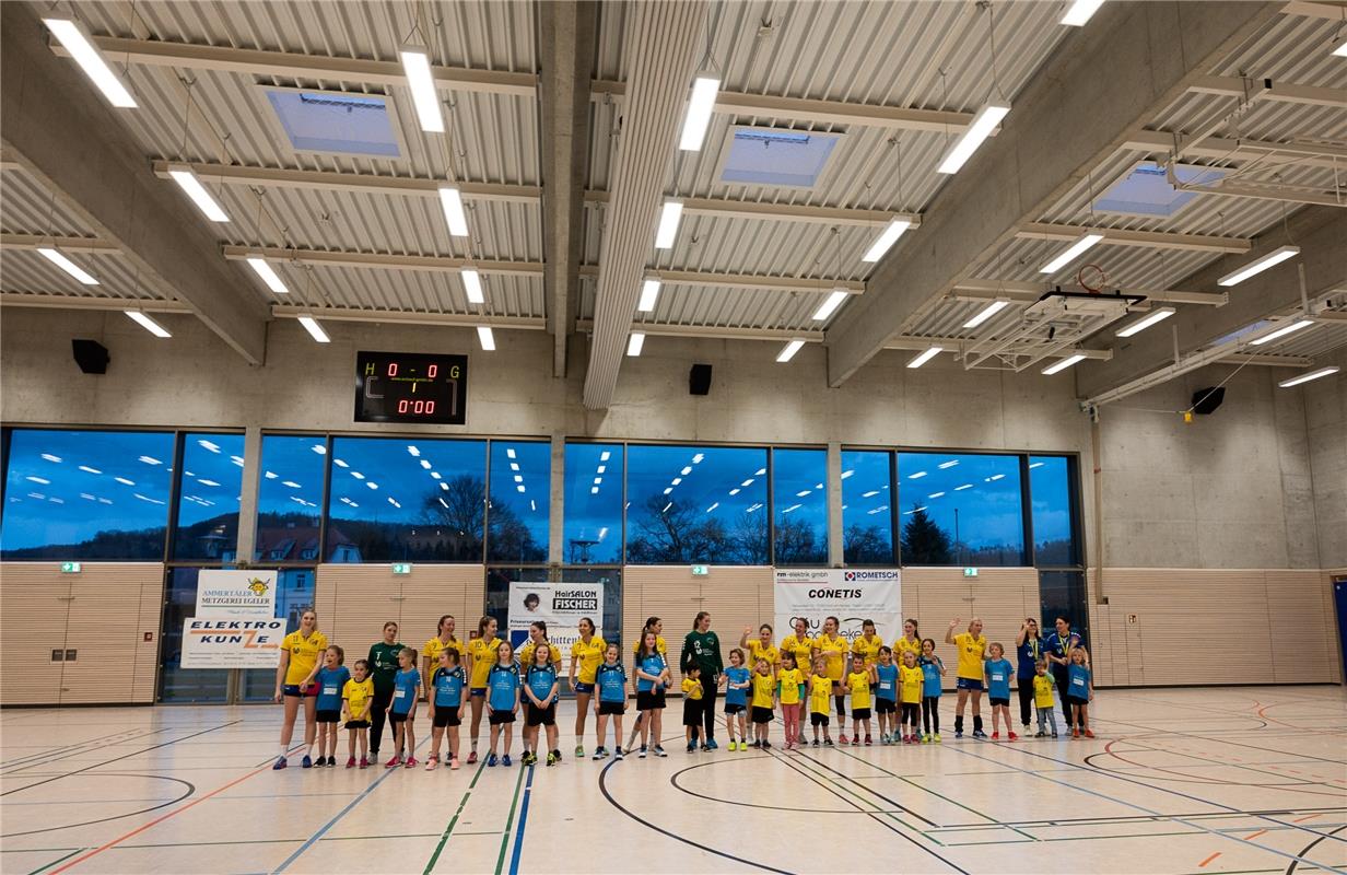 Die neue Sporthalle in Ammerbuch Entringen -   Handball Frauen SG Nebringen Reus...