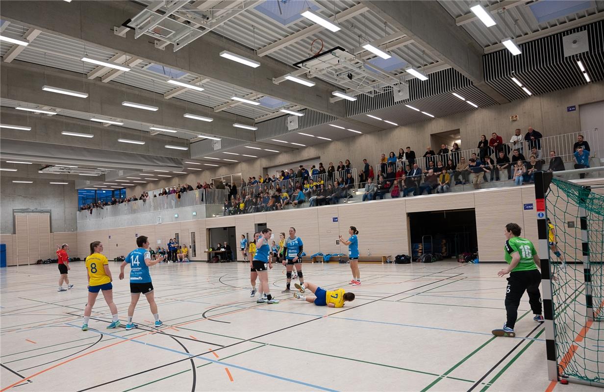 Die neue Sporthalle in Ammerbuch Entringen -   Handball Frauen SG Nebringen Reus...