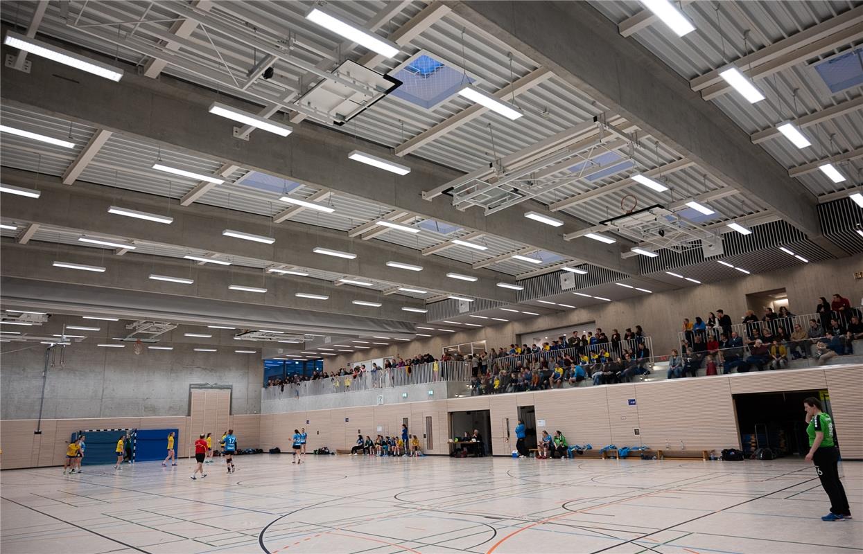 Die neue Sporthalle in Ammerbuch Entringen -   Handball Frauen SG Nebringen Reus...