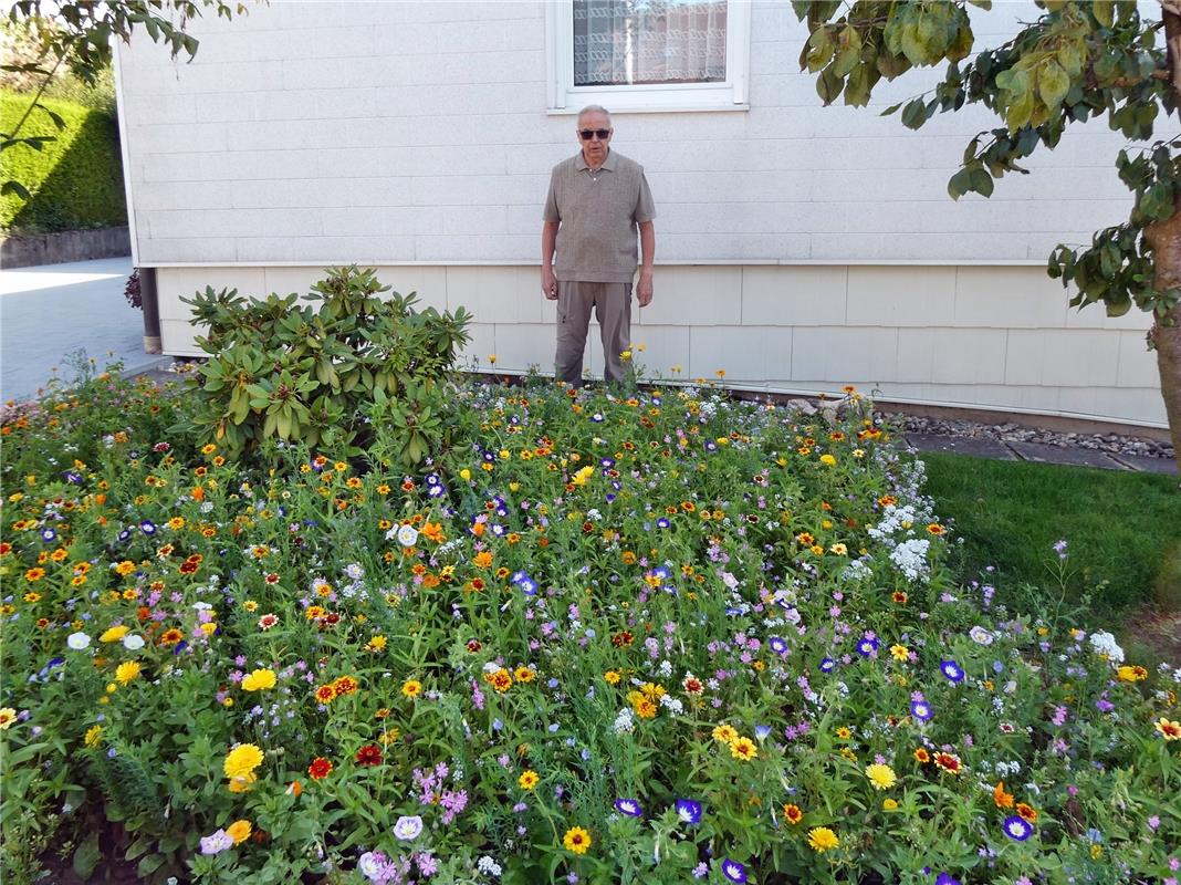 "Dieter Biesinger hat mir seine schöne Blumenwiese, die er nach den Eisheiligen ...