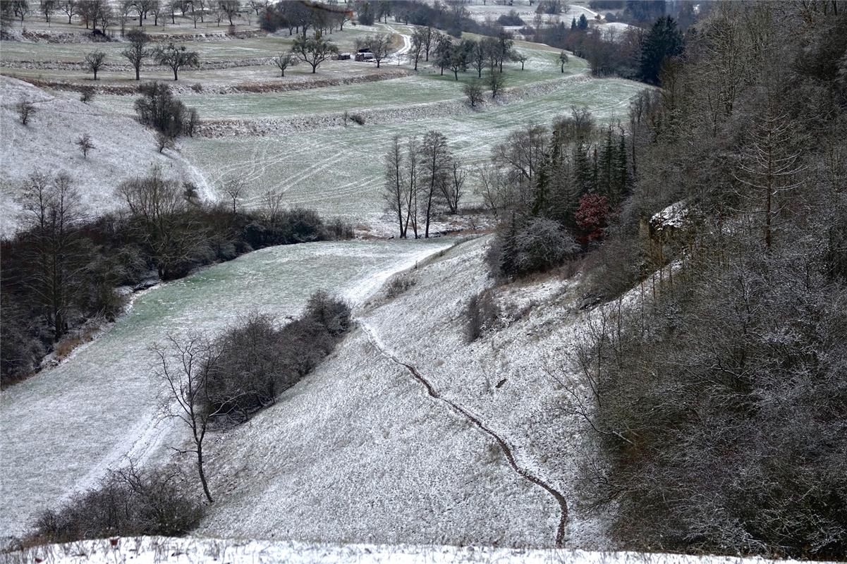 Eckbert Kaiser aus Hiulfinge schickt dieses Foto vom Fußpfad am Kirchberg in Reu...