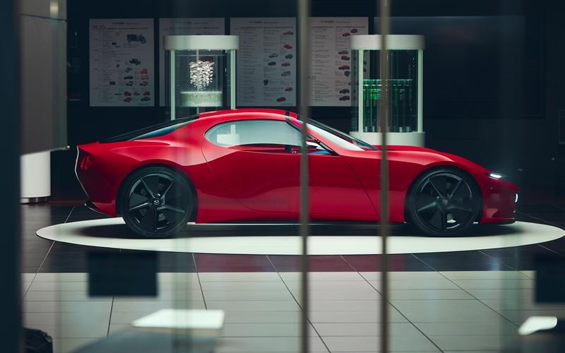 Mazda Iconic SP: Die Zukunft ist jetzt Ein konkreter Ausblick auf ein künftiges Mazda-Serienmodell: der Mazda Iconic SP in elegantem Viola Red.