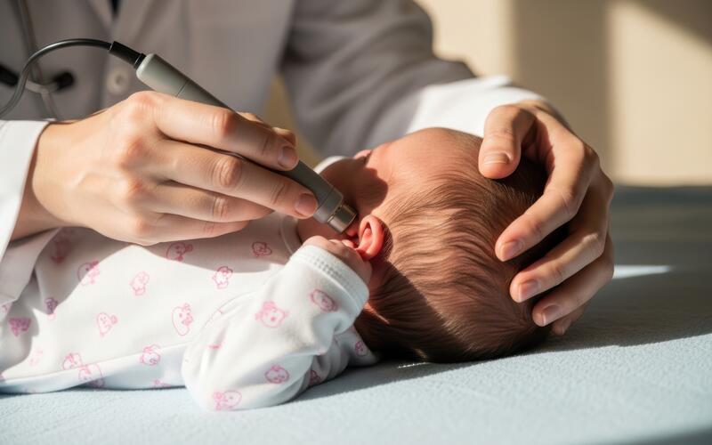 Eine Kinderärztin untersucht ein krankes Baby.GB-Foto (Symbolbild): Sonoara – stock.adobe.com