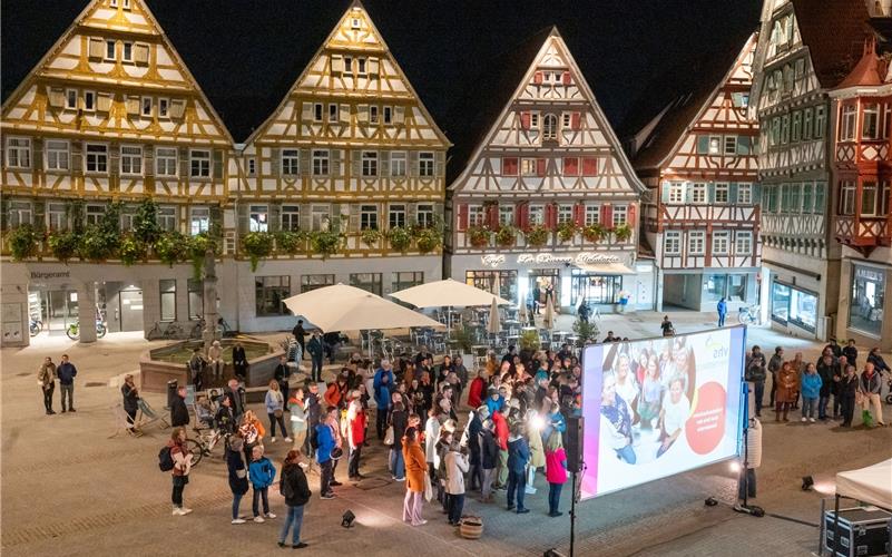 Eine Lange Nacht der Demokratie gab es 2024 auf dem Herrenberger Marktplatz GB-Foto (Archiv): Vecsey