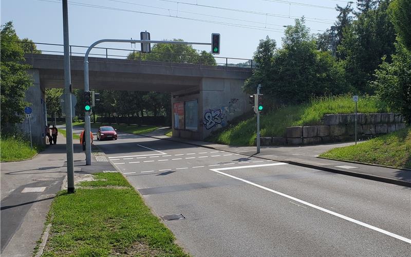 Eine neue Ampel hilft beim Überqueren der Zeppelinstraße GB-Foto: gb