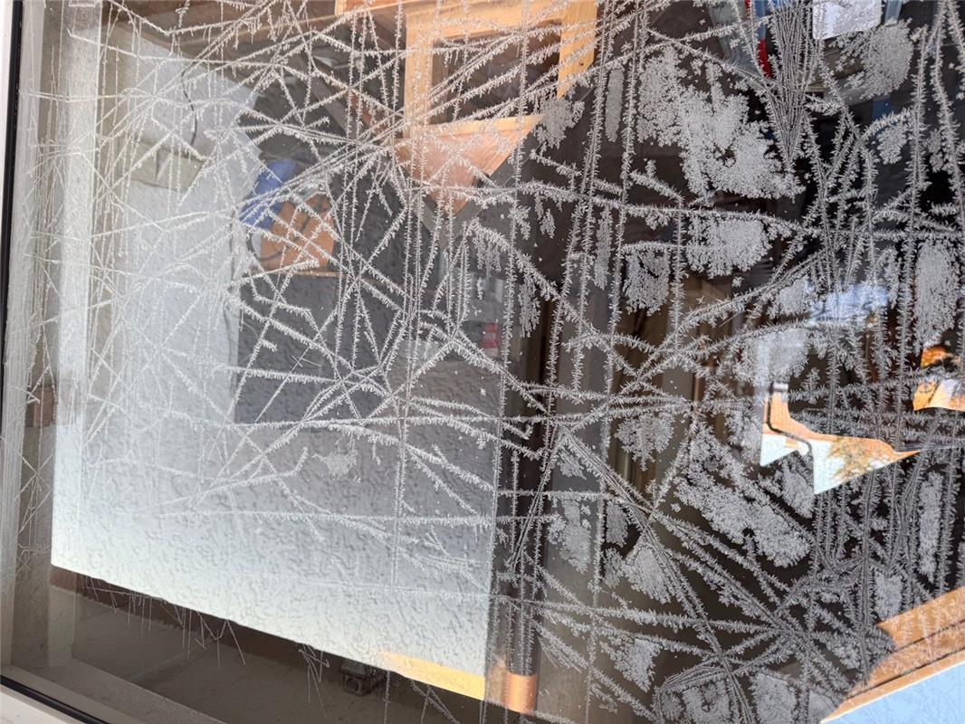 Eisblumen als Fenstervorhang!  Von Hildegard Roßmann aus Gäufelden.