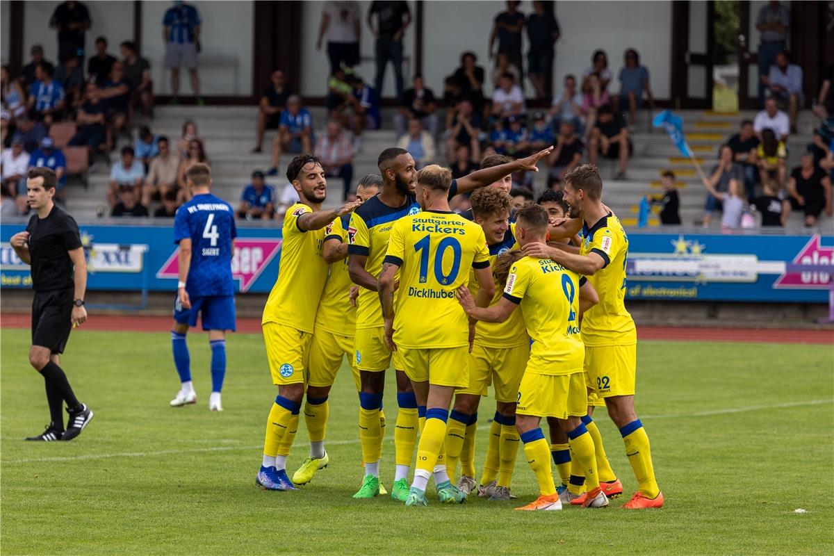 Emotionen, jubel, Tor 0:2 durch David Kammerbauer (SV Stuttgarter Kickers #03), ...