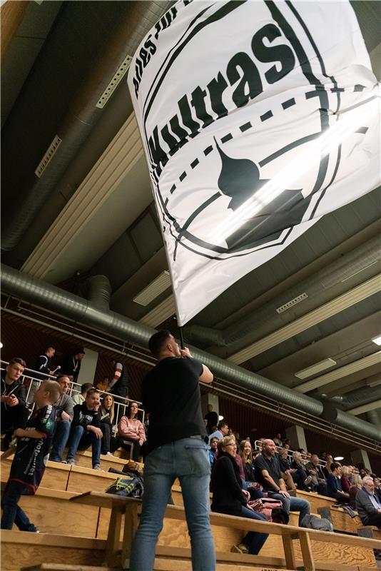 Fan, Fahne Fans,  SG H2Ku Herrenberg vs. TSV 1866 Weinsberg, Handball, Oberliga ...