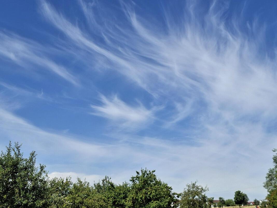 Federleicht ziehen Wolken über den Sommerhimmel.  Von Maria Tabitha Weisse aus H...