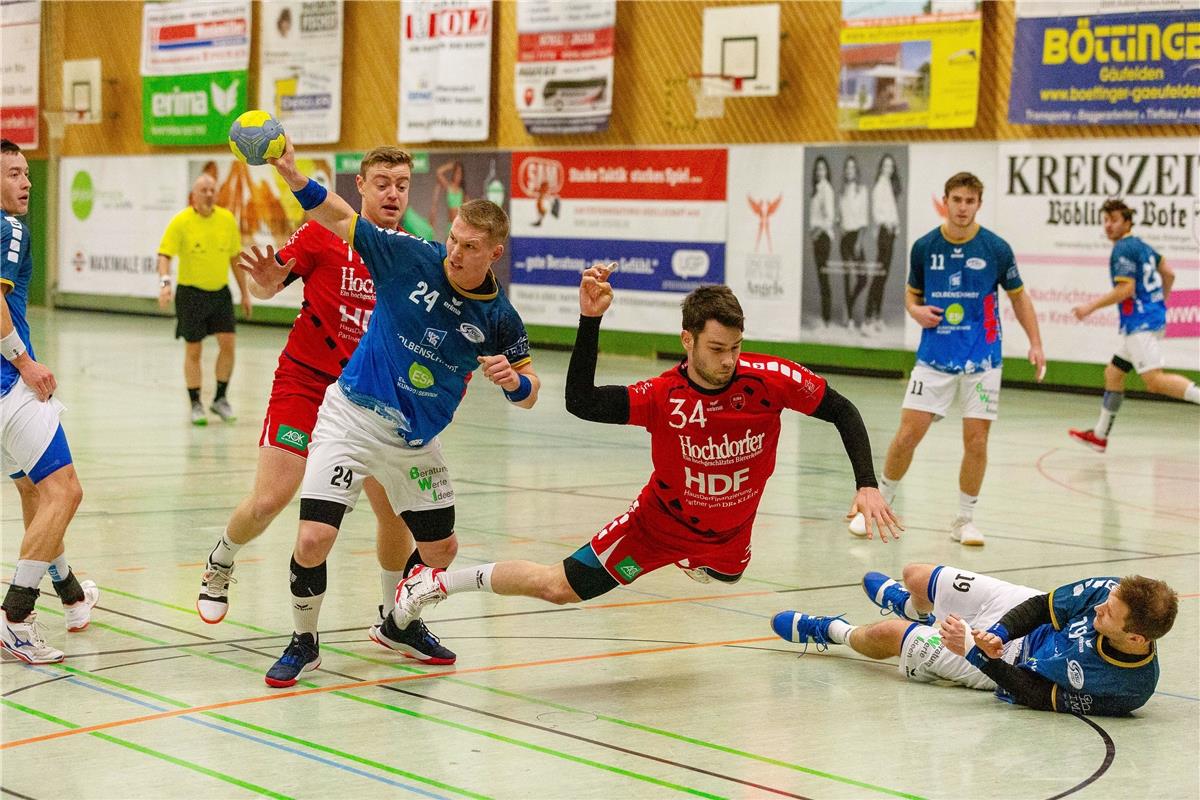 Finn Boehm (SG H2Ku Herrenberg #11), Felix Hofacker (NSU Neckarsulm #24), Sandro...