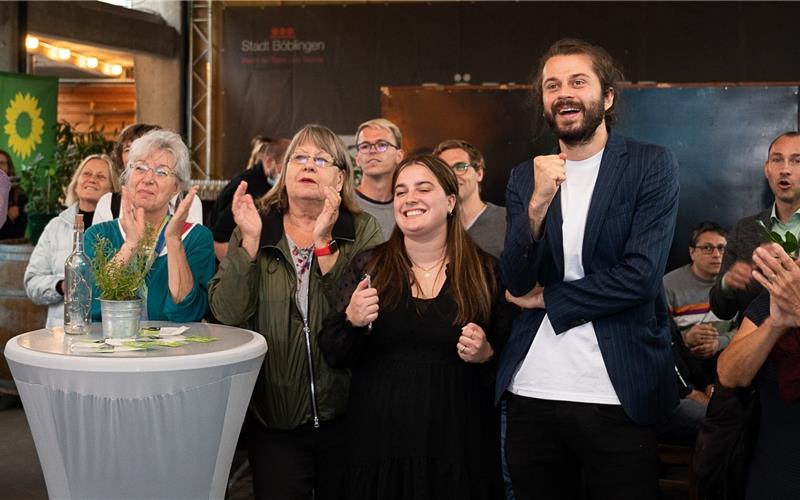 Freude bei den Grünen: Tobias Bacherle zieht in den Bundestag ein GB-Fotos Schmidt