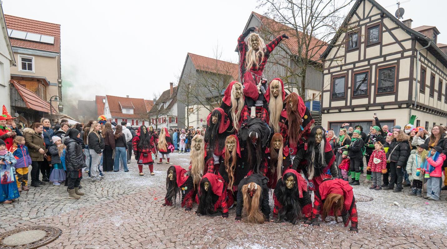 Gärtringen, Ortsmitte, Fasnetsumzug, GB-Foto: Vecsey