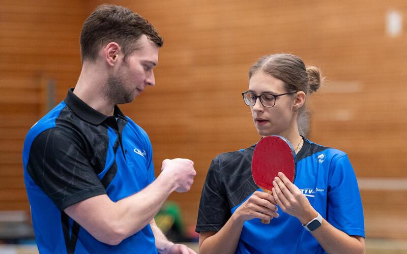 Gärtringens Doppel Michael Kocheisen/Ann-Katrin Ziegler bezwang das Metzler-Duo des TV Calmbach. GB-Foto: Vecsey