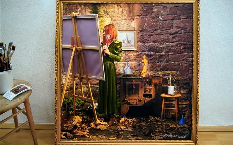 Herrenberg – Das Kunststudio Herrenberg zeigt in der Tübinger Straße 28 narrative Szenerien, in denen die Malerei auf die Fotografie trifft. In fortlaufenden Settings setzen sich der Fotograf Horst Kistner und die Malerin Olga Beckmann mit dem Prozess des Kunstschaffens auseinander. Ausgangspunkt der gemeinsamen Arbeiten bilden exakt durchkomponierte Fotografien. Es sind stille Szenen, die mit malerischen Mitteln erweitert werden. So entsteht ein Erzählstrang, der mit Illusion und Wirklichkeit spielt und deren Grenzen verschwimmen lässt. Anschauen können Besucher die Arbeiten noch bis zum 20. September. Das abgebildete Werk von Horst Kistner und Olga Beckmann heißt „My Place – Stage 1“, ist ein Meter auf ein Meter groß. Es handelt sich dabei um einen Foto-Druck auf Leinwand, mit Ölfarbe bemalt. gb/GB-Foto: Jürgen Schurr