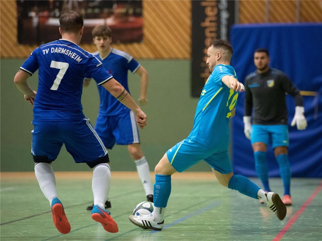 Herrenberg, Längenholzhalle, Fußball, Gäubote-Cup,  TV Darmsheim (blau) - TSV Eh...