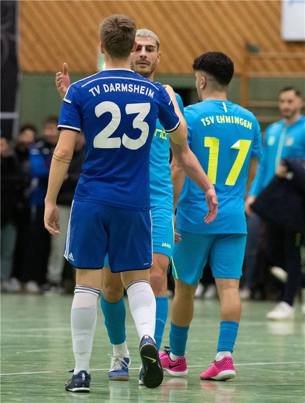 Herrenberg, Längenholzhalle, Fußball, Gäubote-Cup,  TV Darmsheim (blau) - TSV Eh...