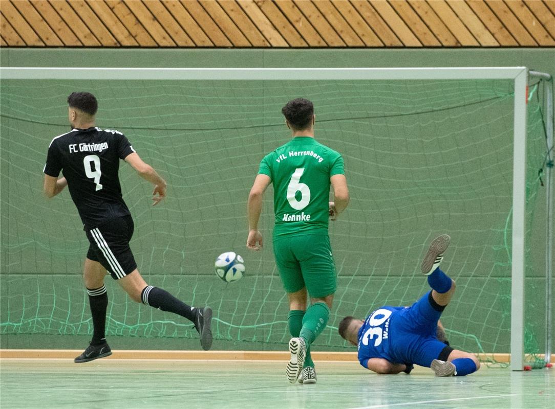 Herrenberg, Längenholzhalle, Fußball, Gäubote-Cup,  VfL Herrenberg (grün) - FC G...