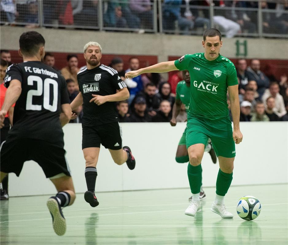 Herrenberg, Längenholzhalle, Fußball, Gäubote-Cup,  VfL Herrenberg (grün) - FC G...