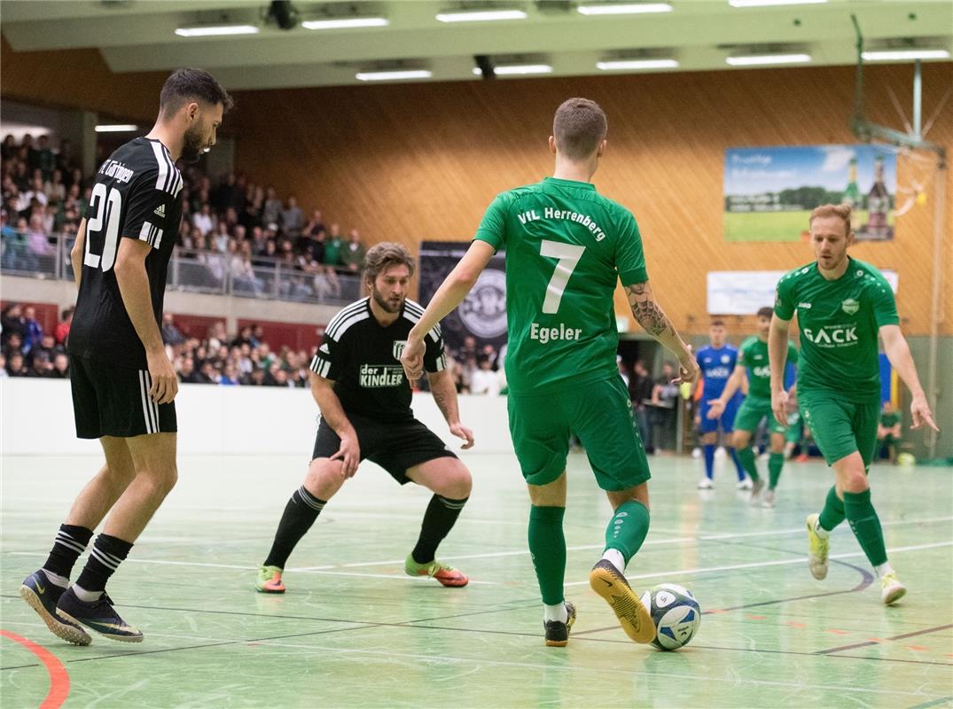 Herrenberg, Längenholzhalle, Fußball, Gäubote-Cup,  VfL Herrenberg (grün) - FC G...