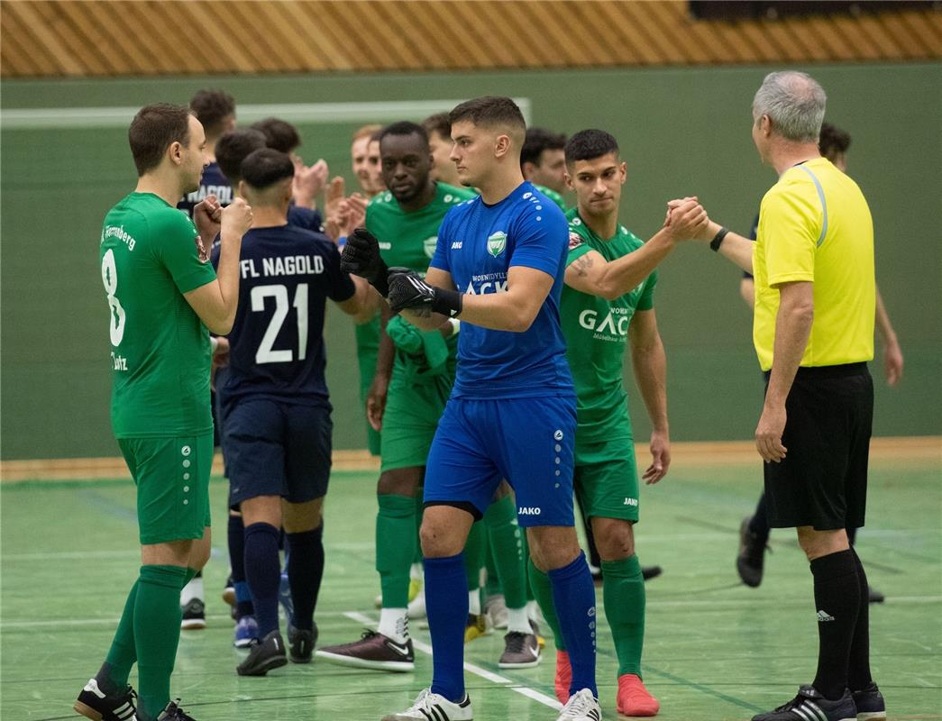 Herrenberg, Längenholzhalle, Fußball, Gäubote-Cup,  VfL Herrenberg (grün) - VfL ...