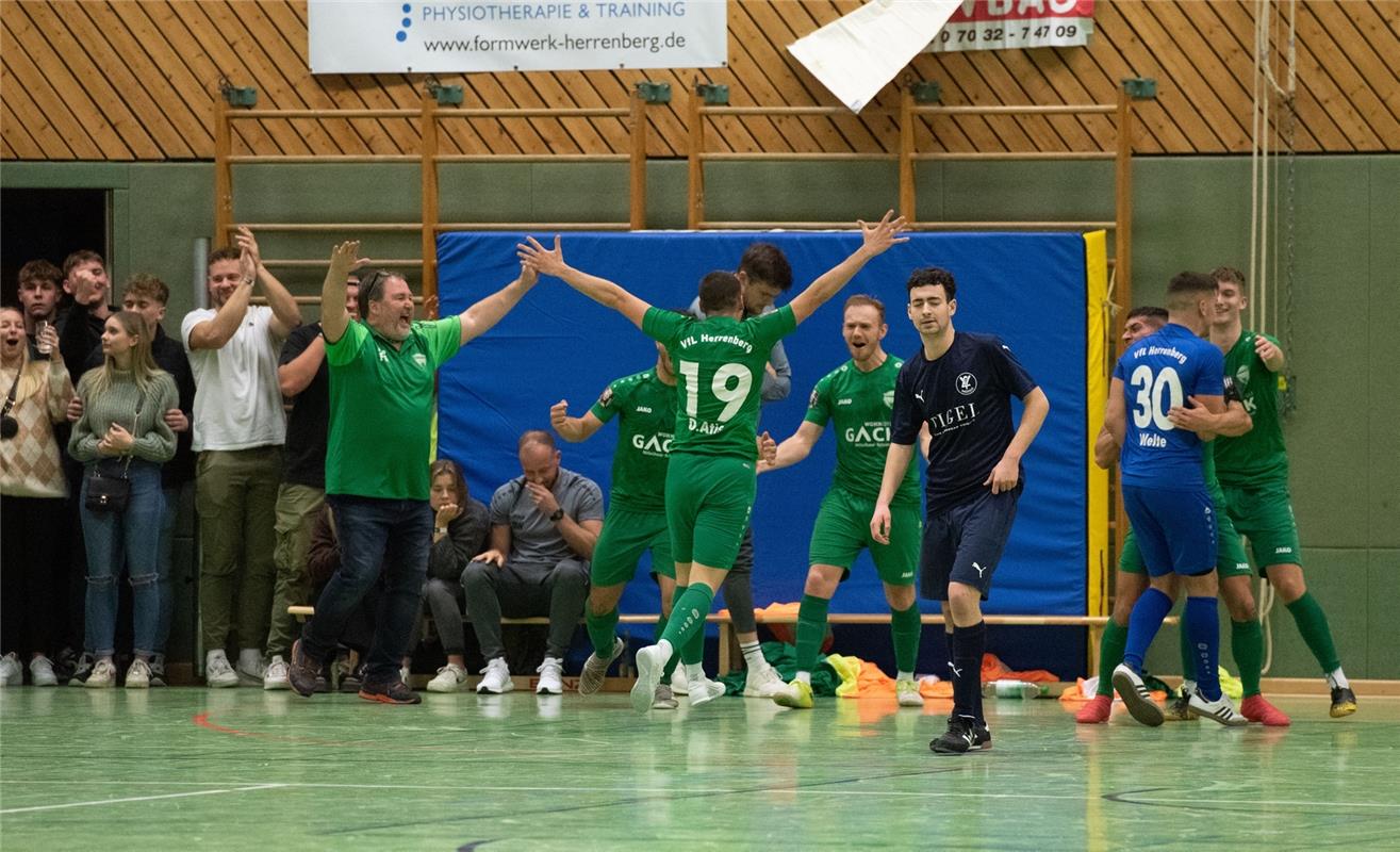 Herrenberg, Längenholzhalle, Fußball, Gäubote-Cup,  VfL Herrenberg (grün) - VfL ...