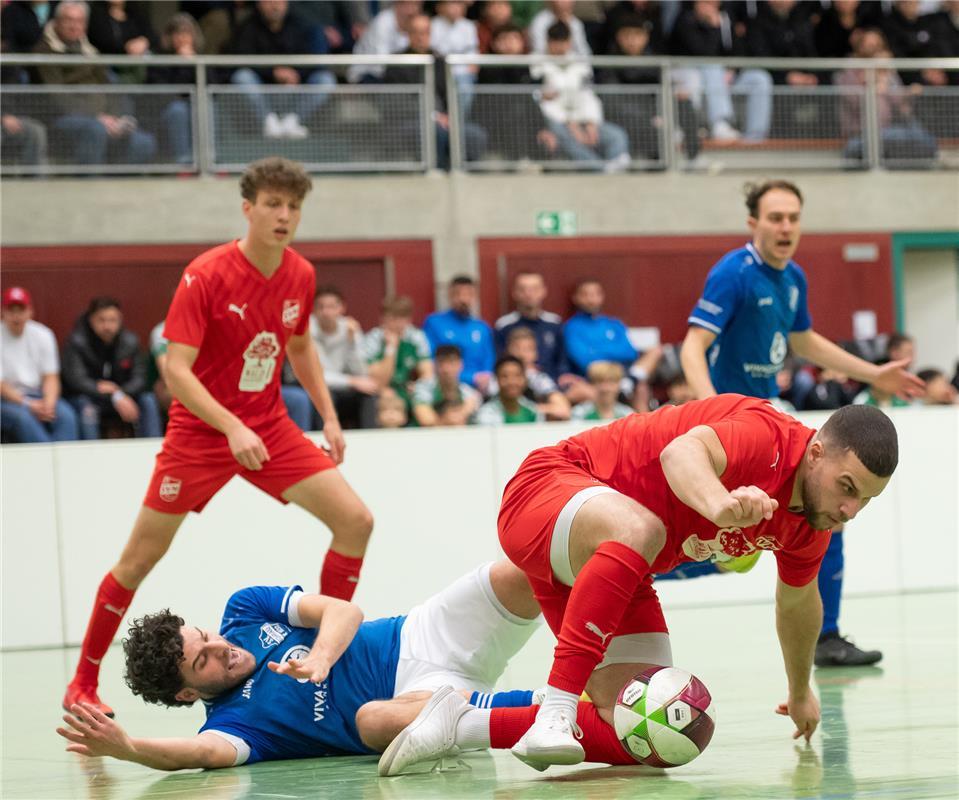 Herrenberg, Längenholzhalle, Gäubote-Cup, Hallenfußballturnier,  SV Rohrau (blau...