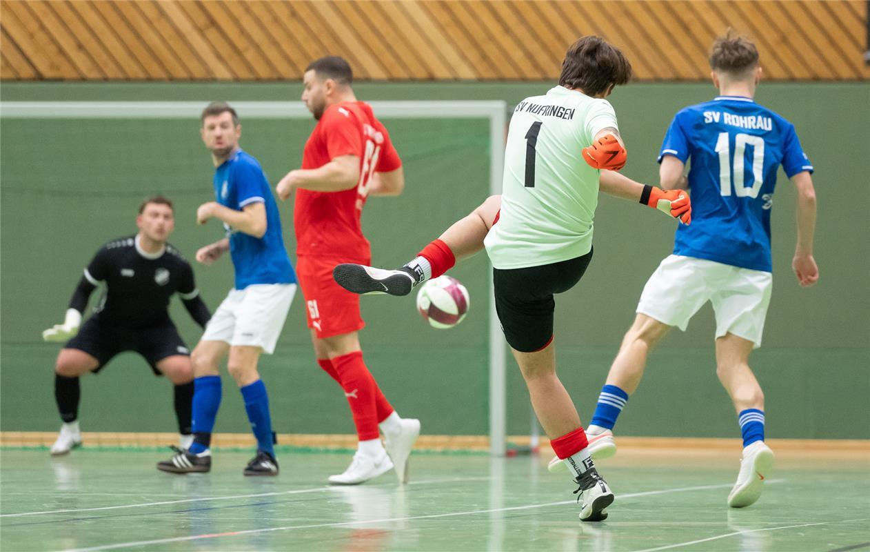 Herrenberg, Längenholzhalle, Gäubote-Cup, Hallenfußballturnier,  SV Rohrau (blau...