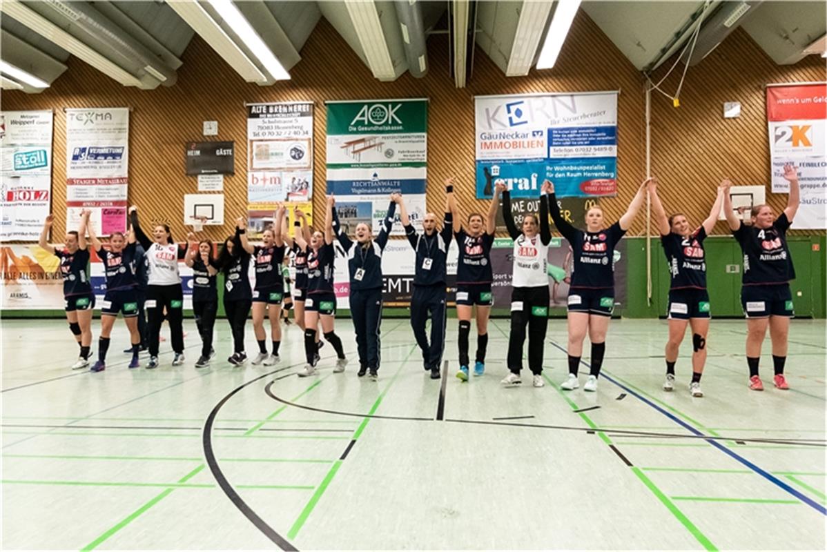 Herrenberg Siegsjubel nach Spielende,   SG H2Ku Herrenberg Kuties vs. SV Werder ...