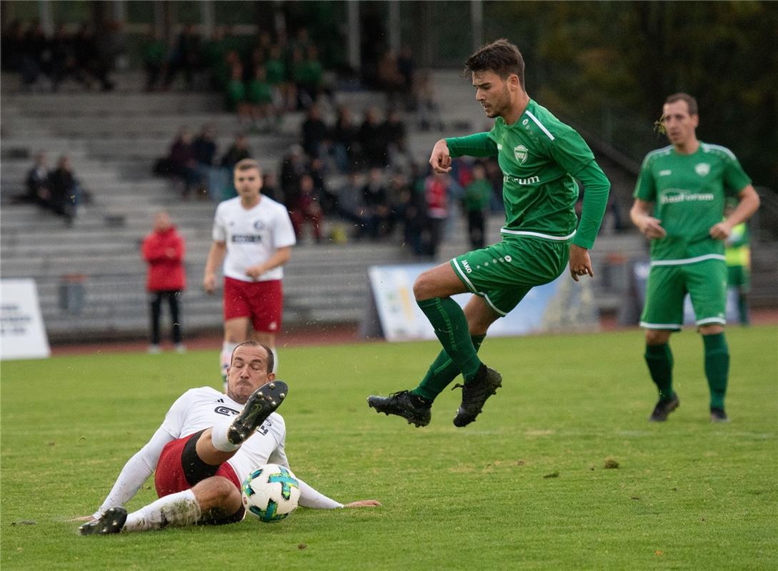 Herrenberg, Stadion, Fußball Bezirksliga, VfL Herrenberg (grün) - SV Gültlingen ...