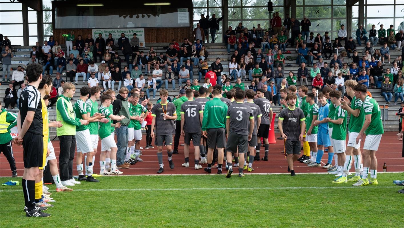 Herrenberg, Stadion, Fußball, Jugendpokalfinale, A-Jugend, VfL Herrenberg (grün)...
