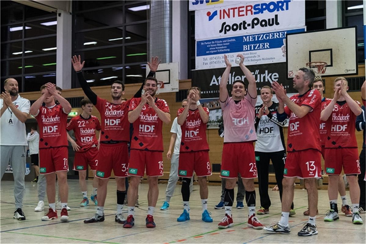 Herrenberg bedankt sich bei Fans, TV Weilstetten vs. SG H2Ku Herrenberg, Handbal...