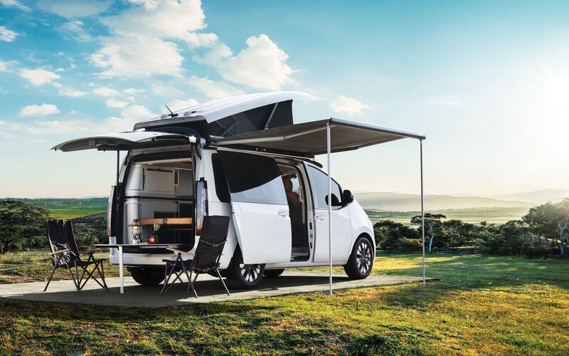 HyundaisKonzeptfahrzeugStaria Camper Conceptbasiert auf demrein elektrischen Staria.