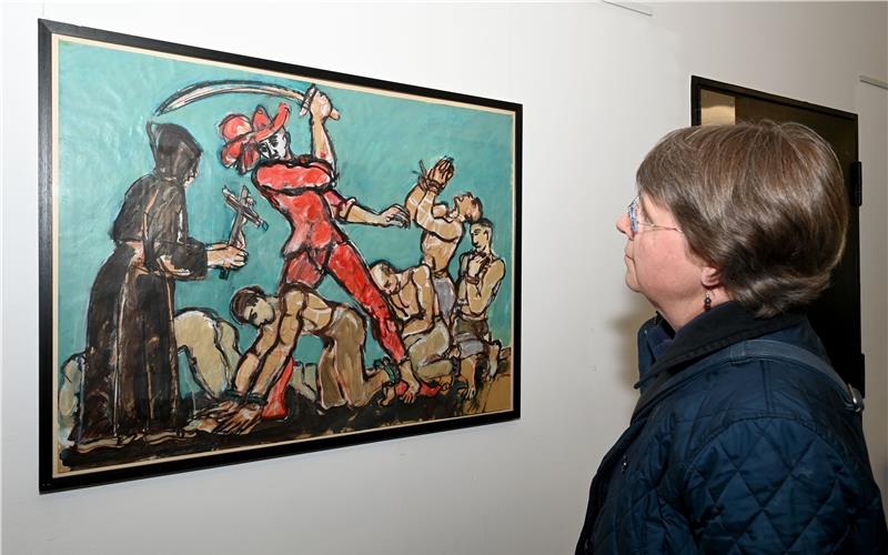In der Galerie der Volkshochschule Herrenberg werden auch Gemälde von Diether Weik gezeigt. GB-Foto: Holom