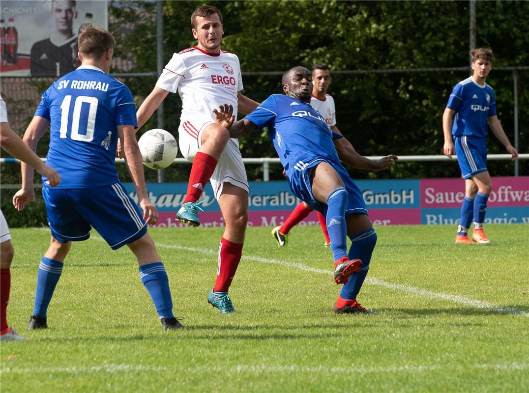 John Edegbe ( Rohrau blau )   Fußball Rohrau gegen Fortuna Böblingen 8 / 2019 Fo...