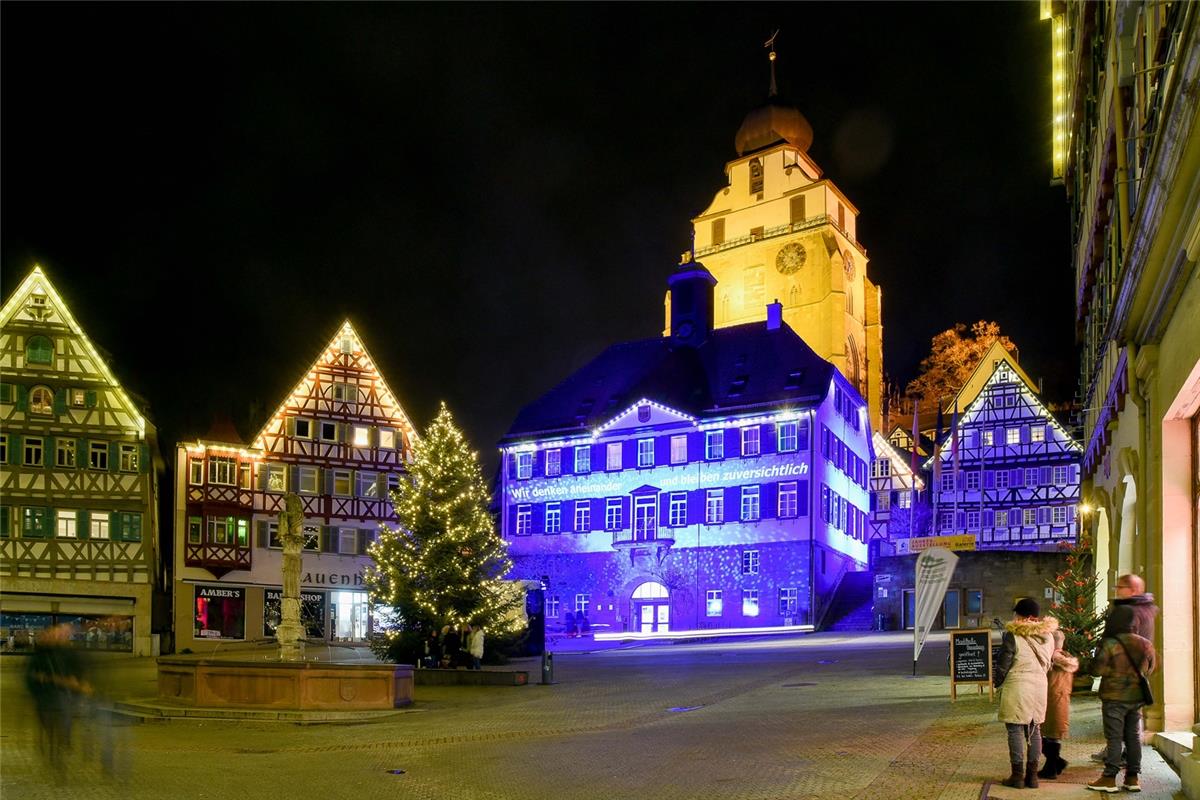 Jürgen Metz hat das Lichtspiel auf dem Herrenberger Marktplatz gefallen.