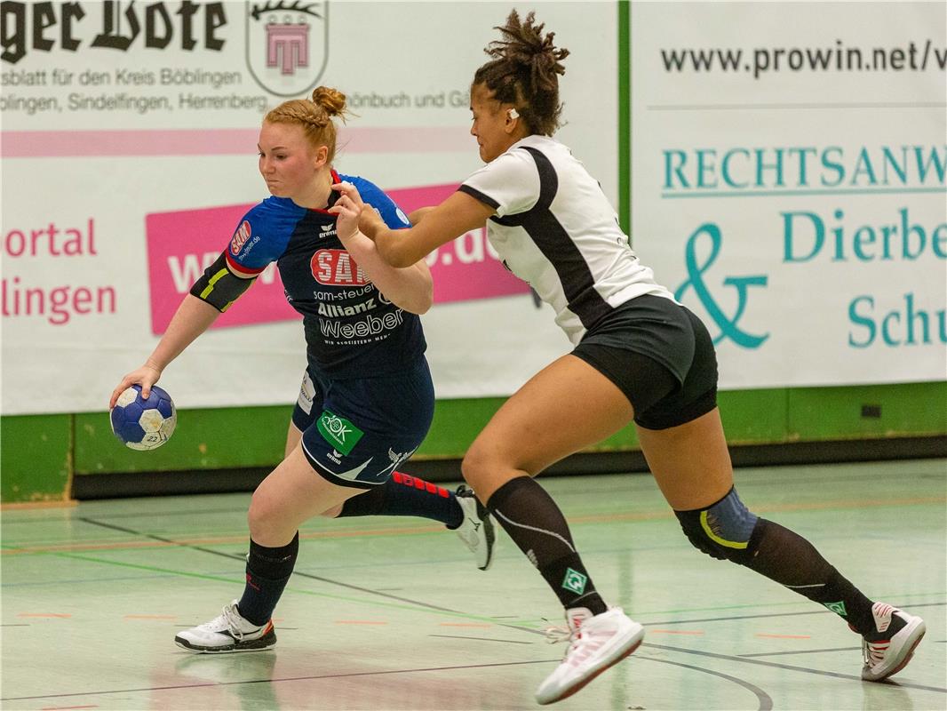 Kerstin Foth (SG H2Ku Herrenberg #11) gegen Naomi Conze (SV Werder Bremen #05) /...