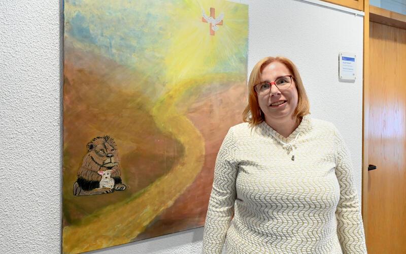 Löwe und Lamm malt Maria Weisse nicht als Gegensätze. GB-Foto: Holom