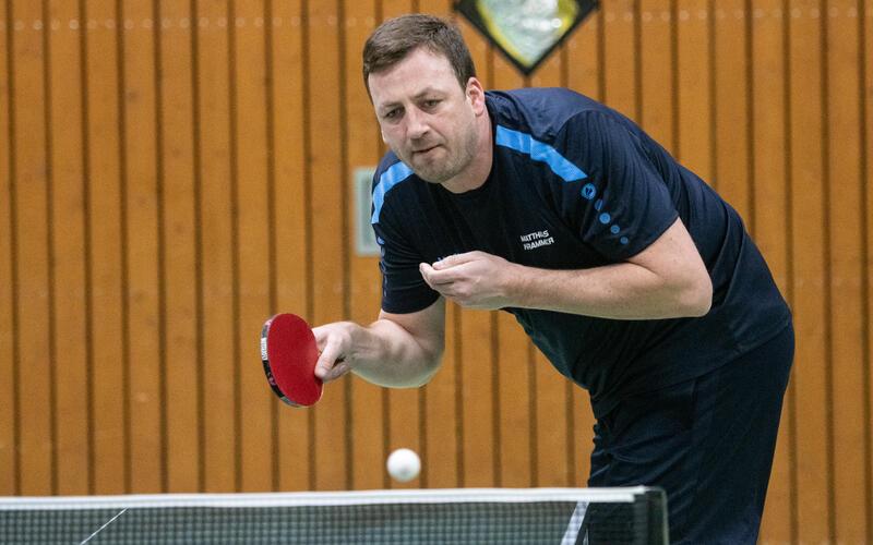 Matthias Krammer: Im Schlussdoppel zusammen mit Mannschaftskollege Tom Schmidt doch noch den 9:7-Erfolg über Calmbach II perfekt gemacht. GB-Foto: Schmidt