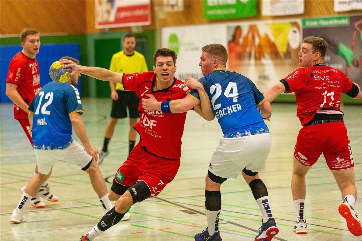 Maximilian Broehl (SG H2Ku Herrenberg #07) gegen Felix Hofacker (NSU Neckarsulm ...