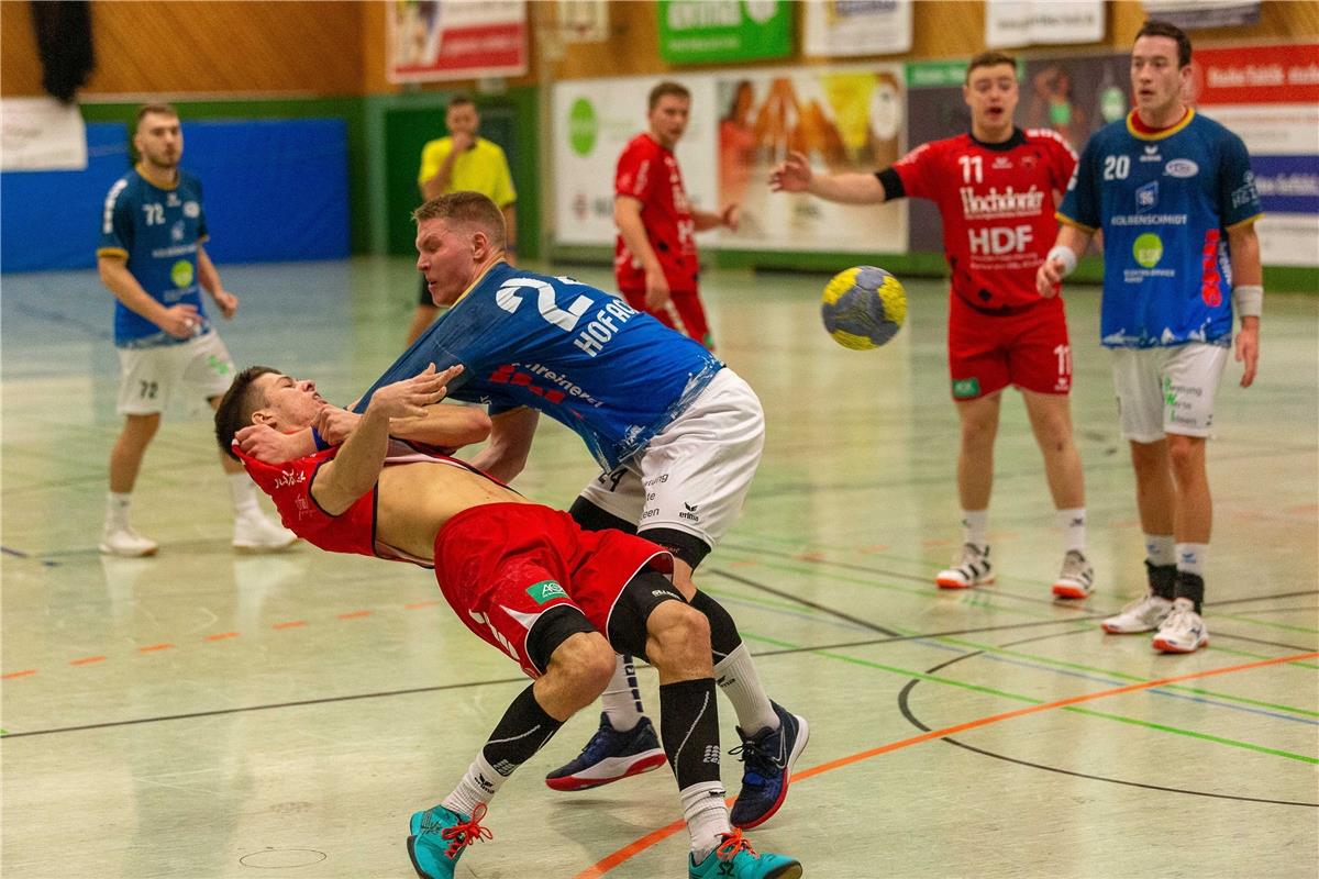 Maximilian Broehl (SG H2Ku Herrenberg #07) gegen Felix Hofacker (NSU Neckarsulm ...