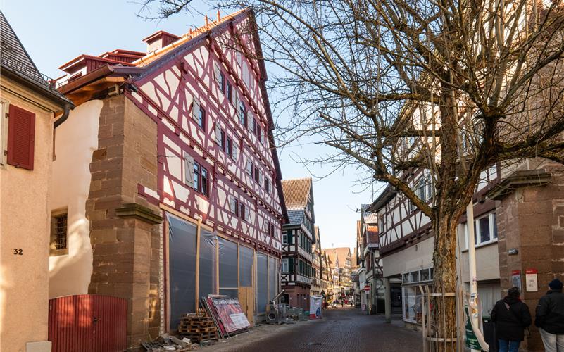 Millionenprojekt in der Altstadt: Der Herrenberger Fruchtkasten.GB-Foto: Vecsey