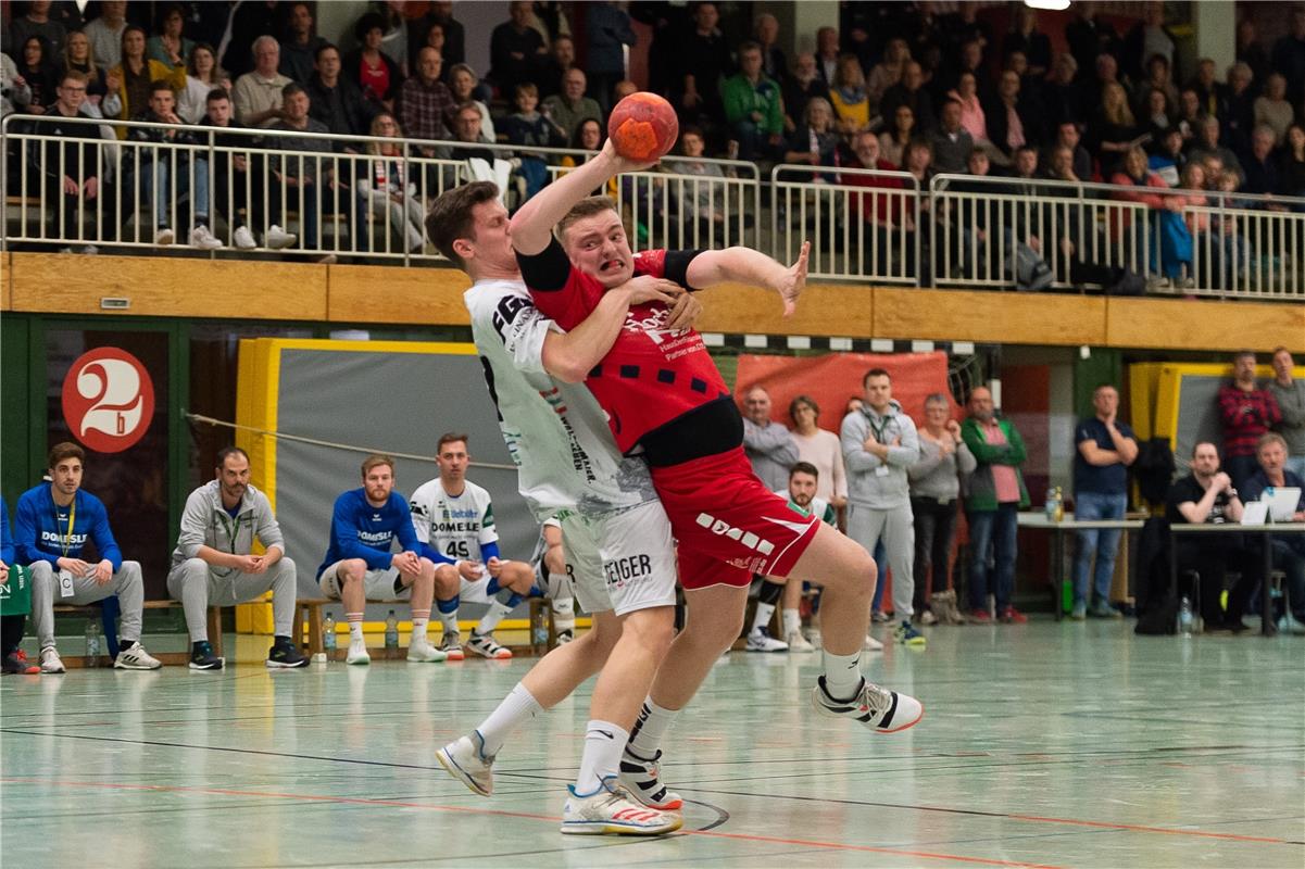 Moritz Wahl (TSV 1866 Weinsberg #77), Finn Boehm (SG H2Ku Herrenberg #11),  SG H...