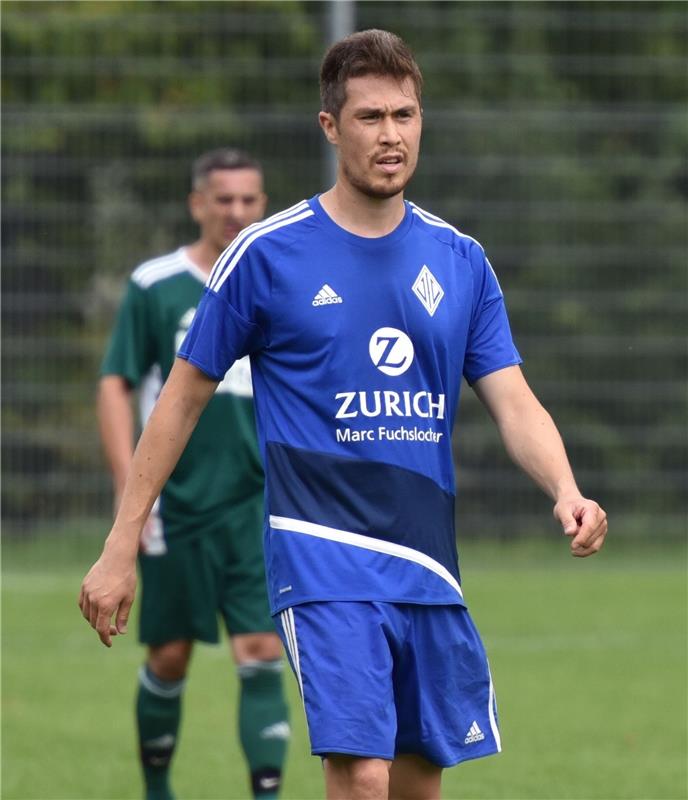 Oberjettingen, Sportplatz, Fußball Kreisliga A1, VfL Oberjettingen (blau) - TV A...