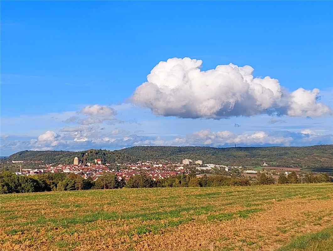 "Papageien-Wolke" über Herrenberg. Mal schauen, was in Herrenberg so abgeht, sag...