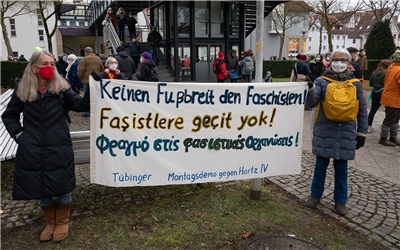 Protest - AfD-Kundgebung mit Alice Weidel und Gegendemos rund um die Stadthalle Herrenberg 1 / 2022 Foto: Schmidt