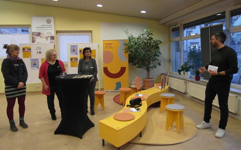 Politikprojekt der katholischen Kirche (von links) mit Luca-Christin Wenz, Prof. Ute Reuter, Carolina Montfort Montero und Marian Schirmer. GB-Foto: Staber