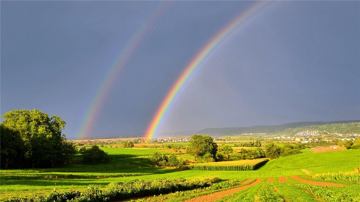 Regenbogen über Affstätt.  Von Gabi Brenner aus Herrenberg.