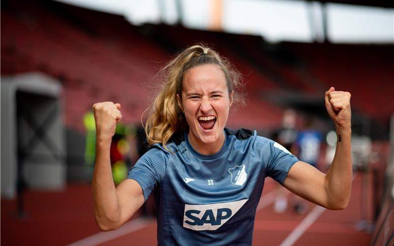 Das Ziel heißt wieder Champions League Riesenjubel im letzten Jahr: Fabienne Dongus hat sich mit der TSG für die Champions League qualifiziert.GB-Foto (Archiv): Eibner